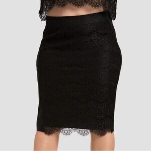 Ponte & Lace 2X Pencil Skirt by Standards & Practices